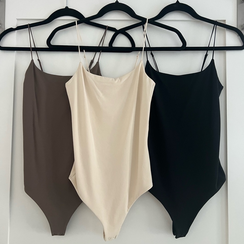 nuuds Bone Spaghetti Strap Bodysuit